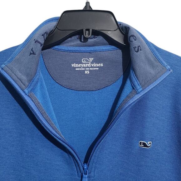 VINEYARD VINES  Reverse Oxford Pique 1/4 Zip Pullover - Picture 3 of 4